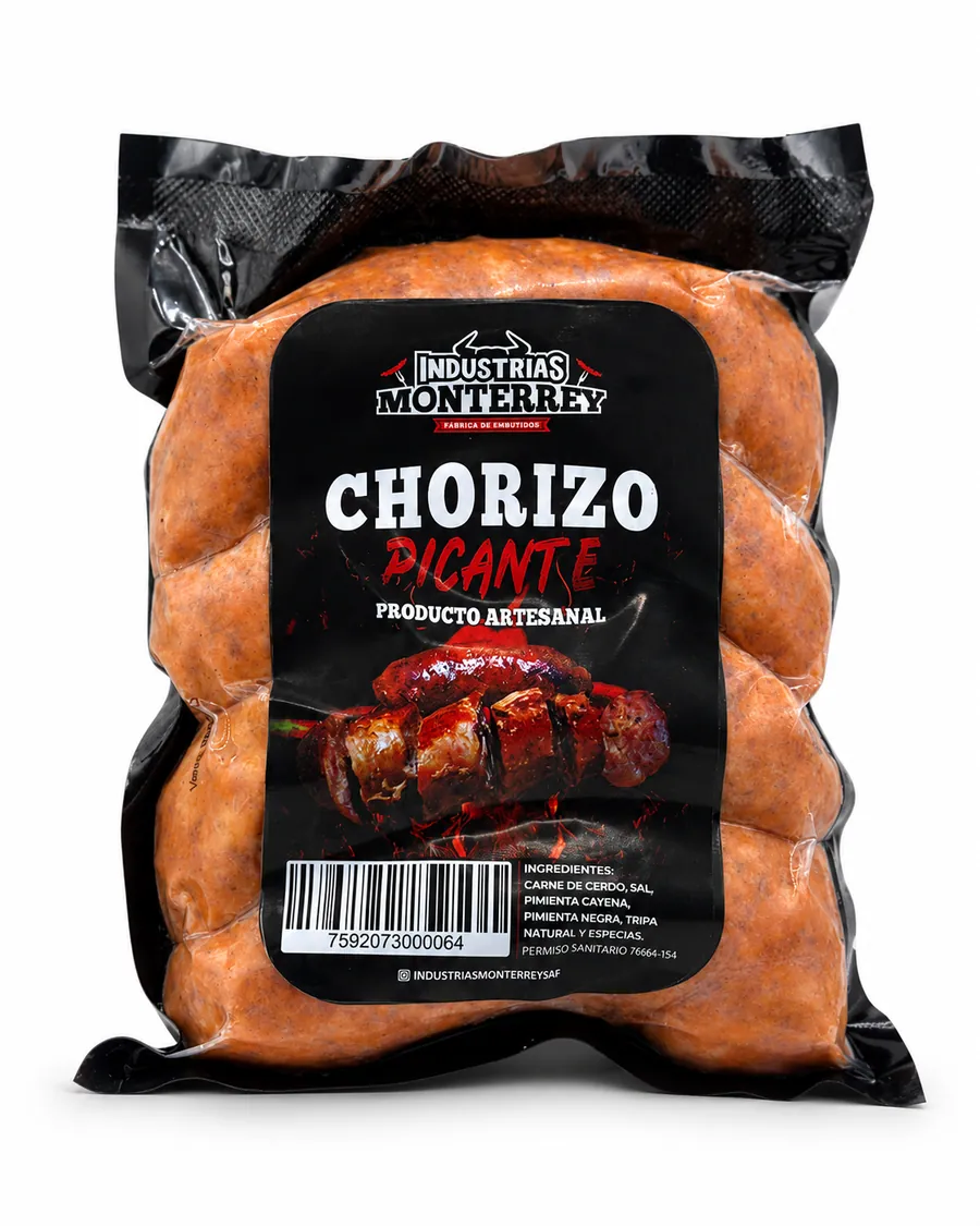 Empaque de Chorizo Picante Industrias Monterrey
